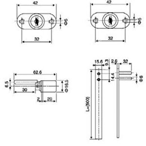 Merkezi Çekmece Kapak Kilidi 16mm Çubuk 70cm