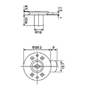 Yuvarlak Çekmece Kapak Kilidi 16mm