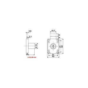Çekmece Kapak Kilidi Çift Turlu 22mm