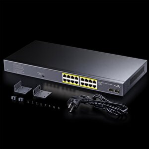 Cudy Gs1020ps2 16 Port Gigabit 200w 250m Poe+, Gigabit Sfp, Cctv, Vlan Metal Switch