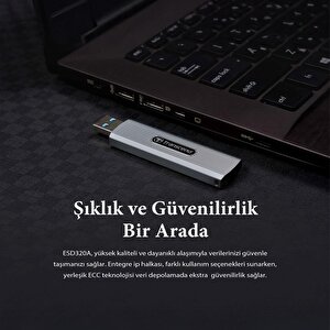 Transcend Ts2tesd320a 2tb Usb 10gbps 1050/950mb/s Gizlenebilir Başlıklı Taşınabilir Metal Kasa Ssd