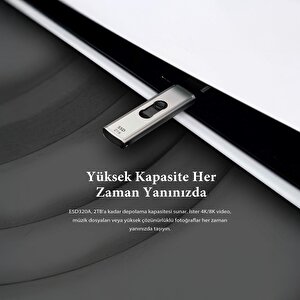 Transcend Ts2tesd320a 2tb Usb 10gbps 1050/950mb/s Gizlenebilir Başlıklı Taşınabilir Metal Kasa Ssd