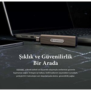Transcend Ts2tesd330c 2tb Type-c 10gbps Gizlenebilir Başlıklı Taşınabilir Metal Kasa Ssd