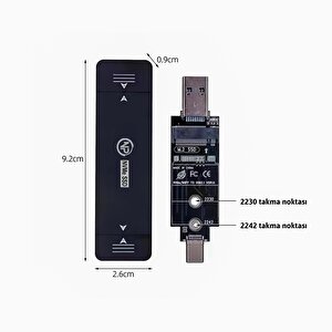 Npo Dk01 Usb-a/type-c 22x42 M.2 Nvme Taşınabilir Harici Ssd Boş Kutu