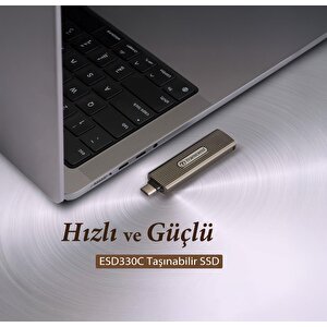 Ts1tesd330c 1tb Type-c 10gbps Gizlenebilir Başlıklı Taşınabilir Metal Kasa Ssd