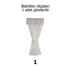 Naturel Fırfırlı Perde Farbalı Vintage Tek Kanat Krem