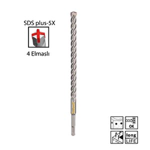 Sds Plus-5x 20 X 300 Mm Dört Elmaslı Matkap Ucu 2608836640