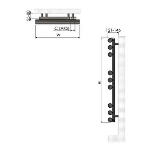 953x500mm Patara Parlak Paslanmaz Çelik Tasarım Havlupan 9 Borulu 10 Yıl Garantili