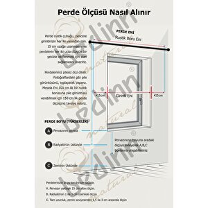 Naturel Pamuk Keten Dikey Fırfırlı Perde Vintage Çift Kanat 100x240 cm