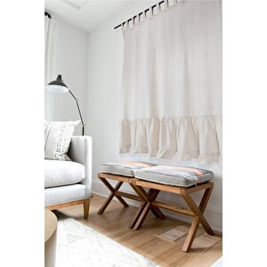 Naturel Perde Rustik Pileli Vintage 200x185 Cm