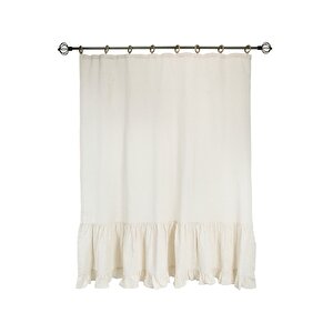 Naturel Fırfırlı Perde Kornişli Vintage 240x185 Cm 240x185 cm