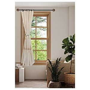 Naturel Fırfırlı Dantelli Perde Vintage 80x170 cm