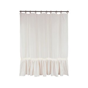 Naturel Fırfırlı Dantelli Perde Vintage