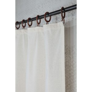 Naturel Fırfırlı Dantelli Perde Vintage