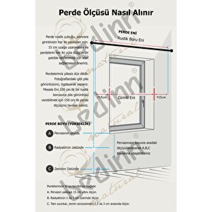 Naturel Fırfırlı Perde Farbalı Vintage Çift Kanat Krem 100x220 cm