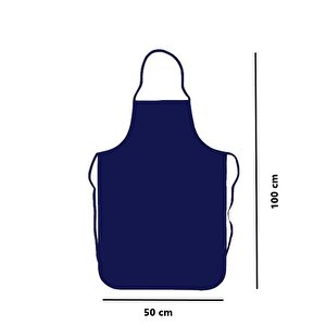 Lacivert Askılı Mutfak Bulaşık Önlüğü Lamineli 50 X100 Cm