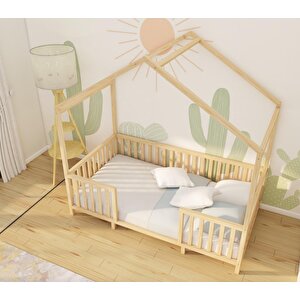 Ripon - Montessori Çatılı Ayaklı Ahşap Yatak 60 cm 200x1000 cm