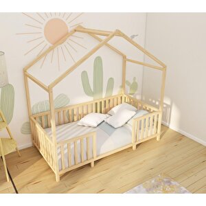 Ripon - Montessori Çatılı Ayaklı Ahşap Yatak 60 cm 200x1000 cm
