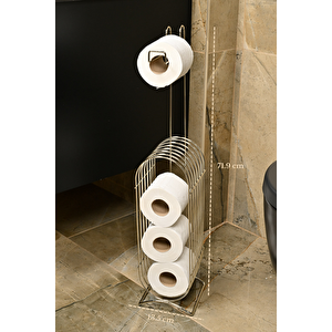 Parlak Silver Yedekli Wc Tuvalet Kağıtlığı Rulo Standı Banyo Organizer Dispenser Paslanmaz Metal