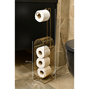 Altın Yedekli Oval Köşeli Dik Wc Tuvalet Kağıtlık /düzenleyici / Dispenser / Metal /paslanmaz/askı