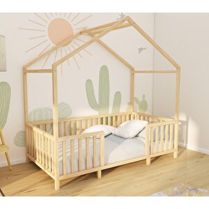 Ripon - Montessori Çatılı Ayaklı Ahşap Yatak 60 cm 180x80 cm