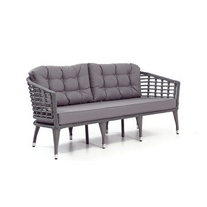 Linda Rattan Bahçe Balkon Oturma Grubu (3+1+1+masa+2 Puf) +salincak