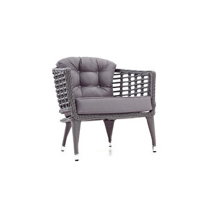Linda Rattan Bahçe Balkon Oturma Grubu (3+1+1+masa+2 Puf) +salincak