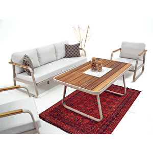 Culi̇nan Alümi̇nyum Bahçe Balkon Oturma Grubu 3+1+1+masa !! 2 Adet Puf Hedi̇yeli̇