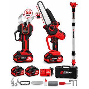 Eisenn German 55 MM Dijital Makas + 22 CM Otomatik Yağlamalı Testere + 2.2 MT Teleskop Süper Bahçe Seti Çantalı