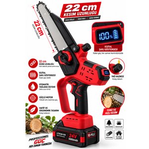 Eisenn German 55 MM Dijital Makas + 22 CM Otomatik Yağlamalı Testere + 2.2 MT Teleskop Süper Bahçe Seti Çantalı