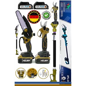 V598/21v +2 Batarya Ba01062s 15cm Akülü Dal Budama Testeresi̇ Ve 30mm Şarjli Dal Budama Bağ Makasi