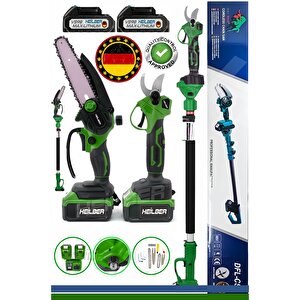 V598/21v +2 Batarya Ba01062s1 15cm Akülü Dal Budama Testeresi̇ Ve 30mm Şarjli Dal Budama Bağ Makasi