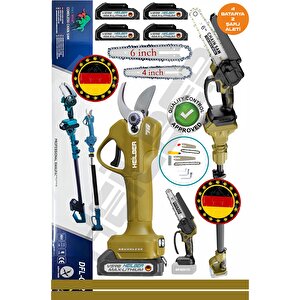 4 Akülü Ba01061s V598/21v Şarjli 15cm Budama Testeresi̇ Ve 30mm Bağ Makasi Budama Makasi , Dal Budama Kesme Biçki Maki̇nesi̇