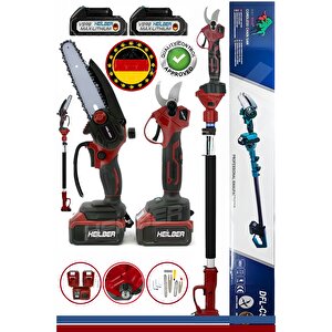 V598/21v +2 Batarya Ba01062k 15cm Akülü Dal Budama Testeresi̇ Ve 30mm Şarjli Dal Budama Bağ Makasi