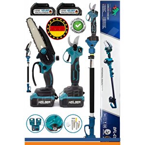 V598/21v +2 Batarya Ba01062b 15cm Akülü Dal Budama Testeresi̇ Ve 30mm Şarjli Dal Budama Bağ Makasi