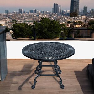 Q100 Alüminyum Döküm Yuvarlak Bahçe Ve Balkon Masası