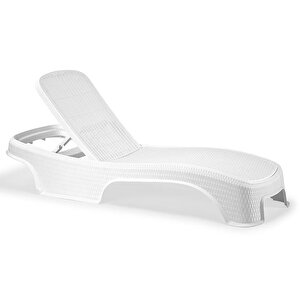Sy2536 Beyaz Brezza Royal Rattan Lüks Şezlong
