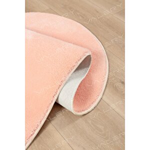 Yıkanabilir Peluş Seccade Overloklu Namazlık Pembe 70x120 cm