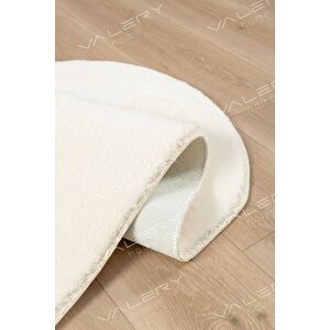 Yıkanabilir Peluş Seccade Overloklu Namazlık Ekru 70x120 cm