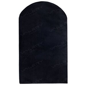 Yıkanabilir Peluş Seccade Overloklu Namazlık Siyah 60x100 cm