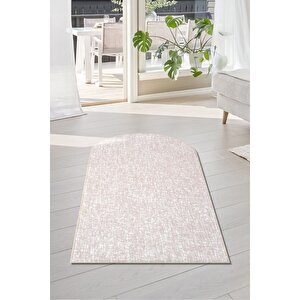 Yıkanabilir Kaymaz Tabanlı Briella Kesme Rulo Halı Seccade Krem-bej 60x100 cm
