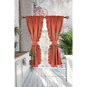 Poli Perde Çift Kanat Dikey Fırfırlı 100x220 cm