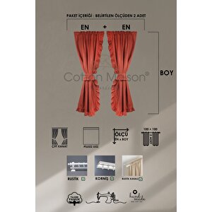 Poli Perde Çift Kanat Dikey Fırfırlı 100x220 cm