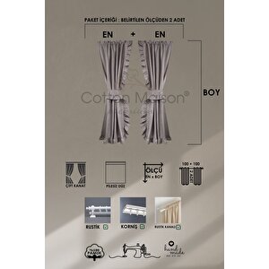 Poli Perde Çift Kanat Dikey Fırfırlı 140x240 cm