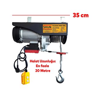 Shun Elektrikli Mini Vinç 150/300 Kg Caraskal B Sınıfı 10/20 Metre Wifi Ve Kablolu Kontrol Kumanda