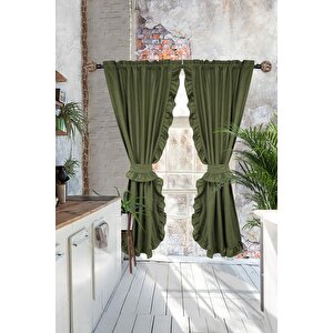 Poli Perde Çift Kanat Dikey Fırfırlı 120x140 cm