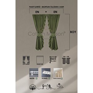 Poli Perde Çift Kanat Dikey Fırfırlı 120x140 cm