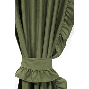 Poli Perde Çift Kanat Dikey Fırfırlı 120x140 cm