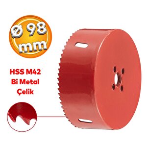 Metal Sds Plus Panç Ø 98 Mm Çap 9.8 Cm Delik Oyuk Açma Delme Hss Bi Metal Testeresi Adaptör Uç