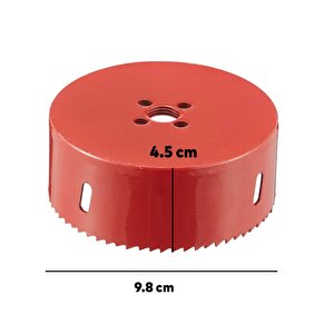 Metal Sds Plus Panç Ø 98 Mm Çap 9.8 Cm Delik Oyuk Açma Delme Hss Bi Metal Testeresi Adaptör Uç